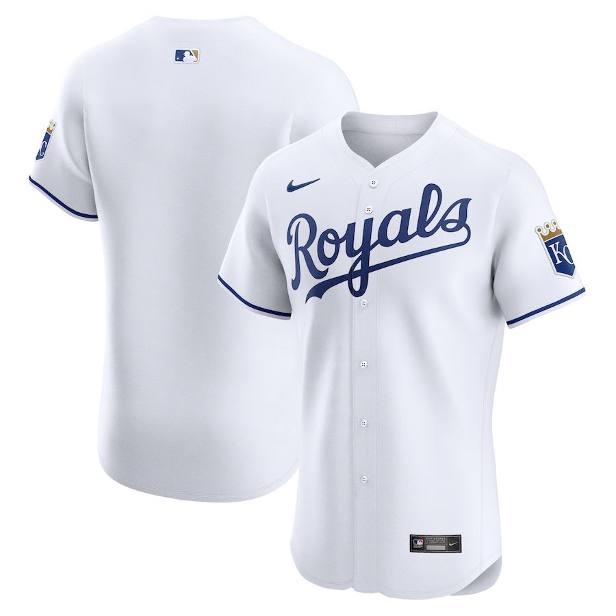 Men Kansas City Royals Nike White Home Elite MLB Jersey->kansas city royals->MLB Jersey